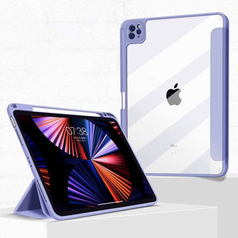 Built-in Stand, Magnetic Attraction, Anti-drop Acrylic iPad Protective Case with Pen Slot